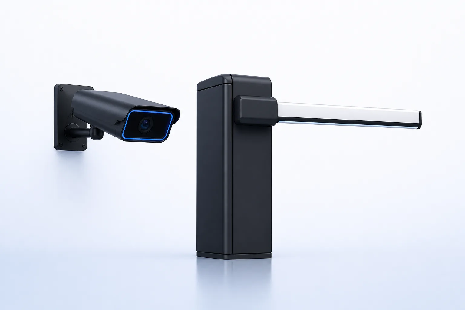 Becas license-plate camera and ticketless boom gate